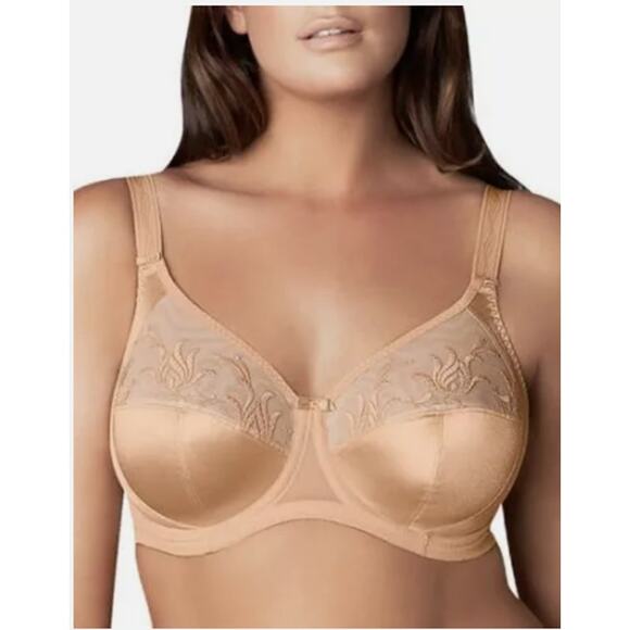 ELOMI Caitlyn 36J Full Coverage Side Support Underwire Bra Style 8030 Nude - Picture 1 of 10